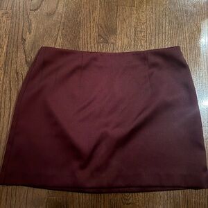 a new day Burgundy Mini Skirt
